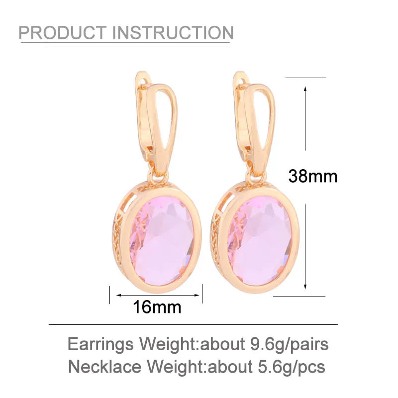 New Elegant Luxury Women's Sets Big Earrings And Pendant High Quality Jewelry Set Gold Color Fashion Daily Jewelry