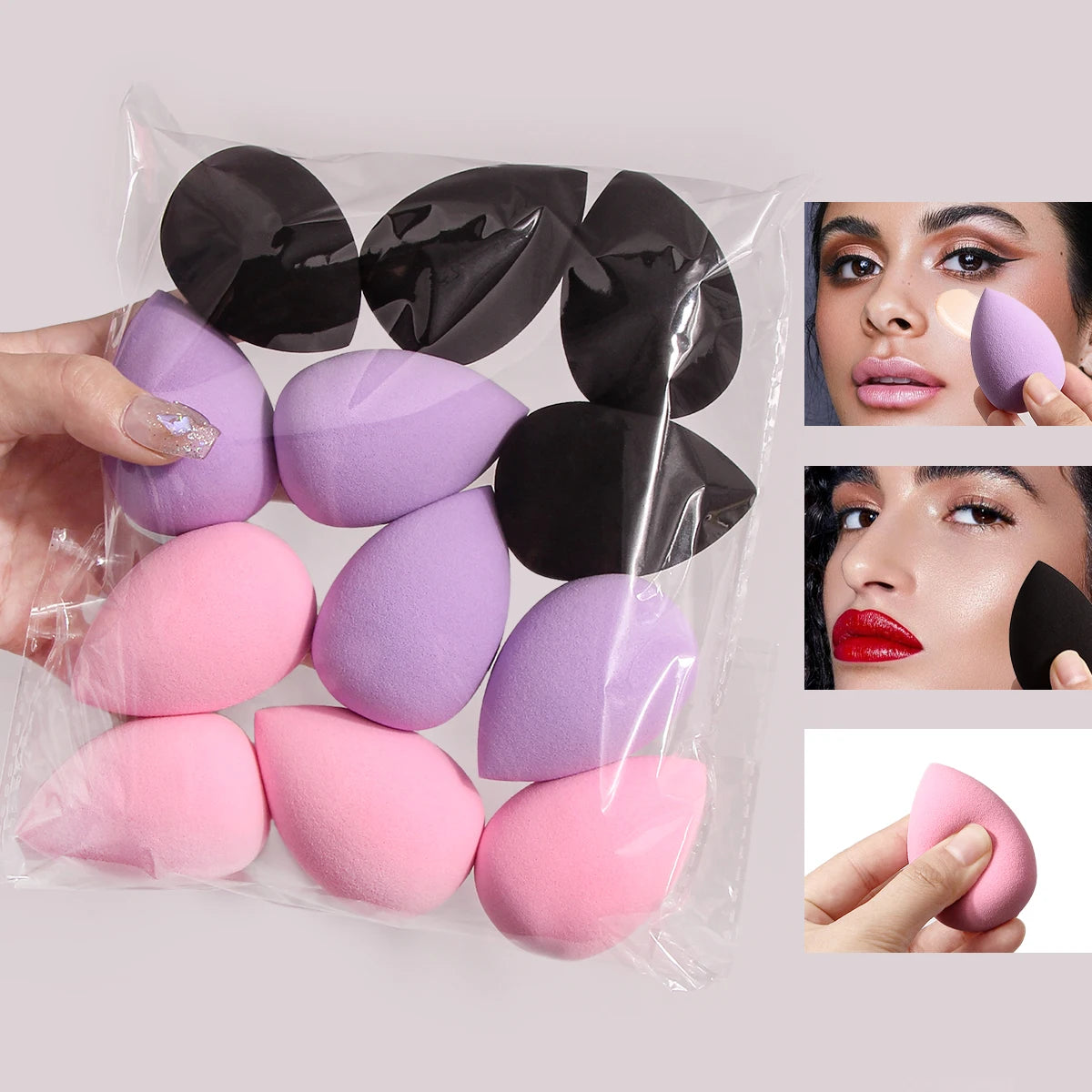 12-piece Makeup Tool Set Ultra-Soft  Puffs Beauty Sponges, Beauty Sponges. specially designed for foundation and concealer.