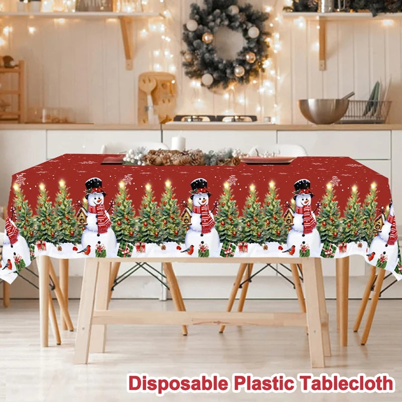Christmas PE Tablecloth Merry Christmas Decoration For Home 2025 Navidad Kerst Xmas Decor Noel Kerst Happy New Year Gift 2026