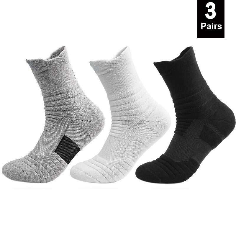 1/3 Pairs Anti-slip Football Socks Men Cotton Sock Short Long Tube Soccer Basketball Sport Socks Breathable Deodorous Sock 39-45