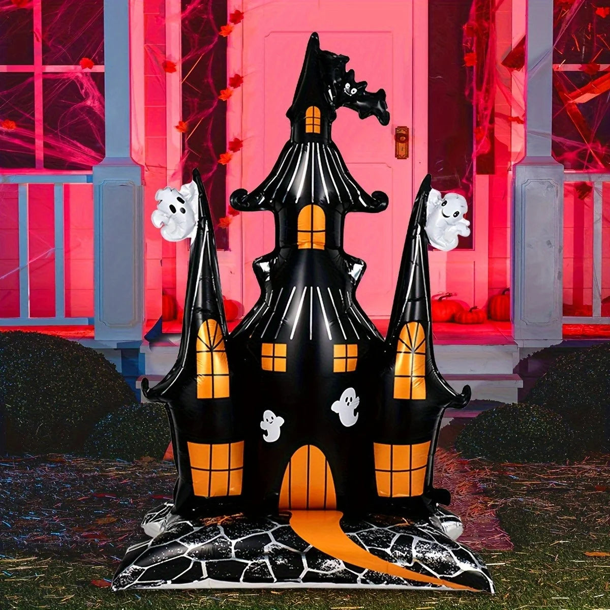 Halloween Giant Castle Standing Balloon House Witch Dead Tree Inflatable Foil Ballon Halloween Death's Day Party Decor Supplies