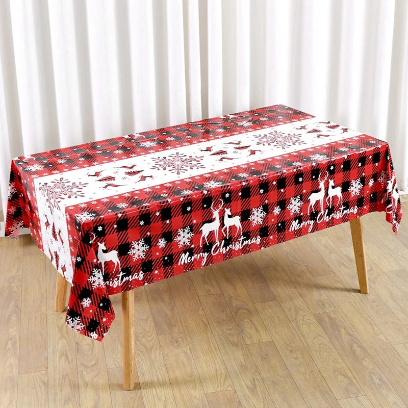 Christmas PE Tablecloth Merry Christmas Decoration For Home 2025 Navidad Kerst Xmas Decor Noel Kerst Happy New Year Gift 2026