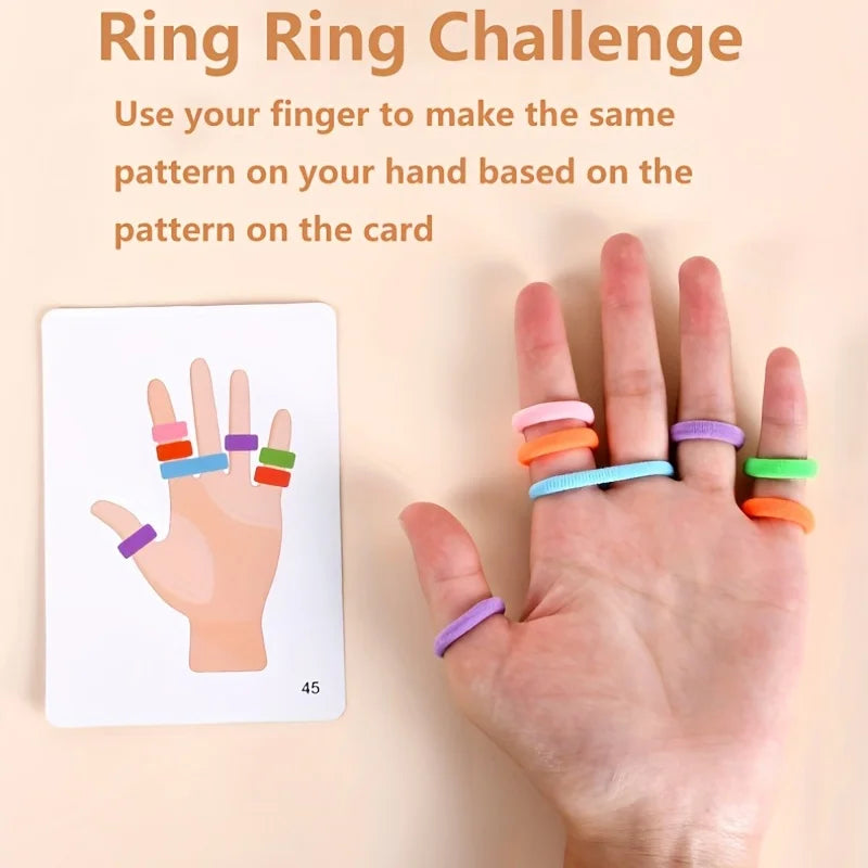 Kids Finger Ring Board Game Color Matching Toys Interactive Party Games Hand-eye Coordination Sensory Educational Toys For Child
