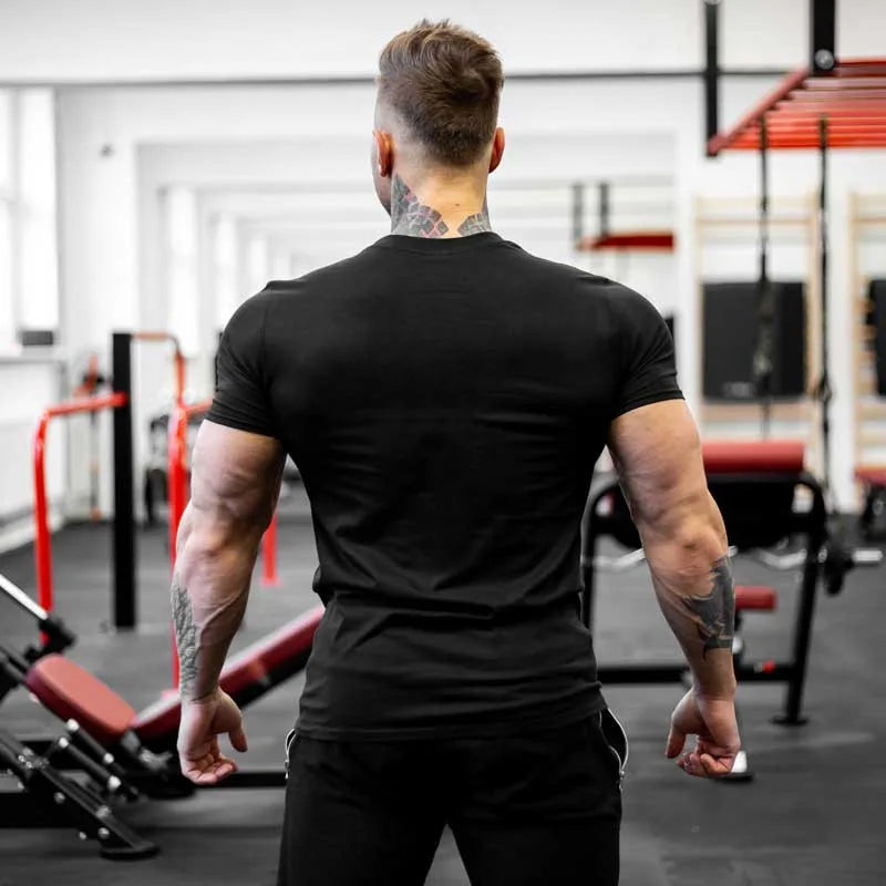 Tshirt for Men Bodybuilding  Graphic T Shirts Workout Fitness Men Clothing Short Sleeve Shirt Street Wear