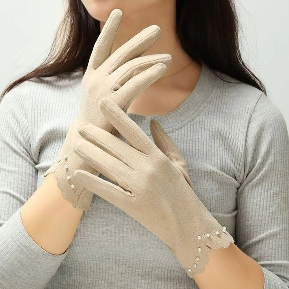 Ladies Winter Accessories Full Finger Cold Protection Women's Gloves Touch Screen Gloves German Fleece Korean Style Mittens