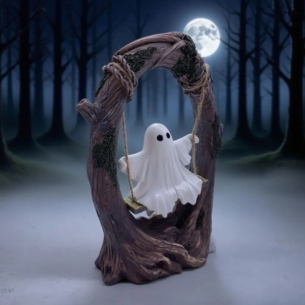 Halloween Themed Halloween Swing Ghost Ornament Model Statue Spooky Ghosts Decor Display Handicraft Ghost Halloween Decoration