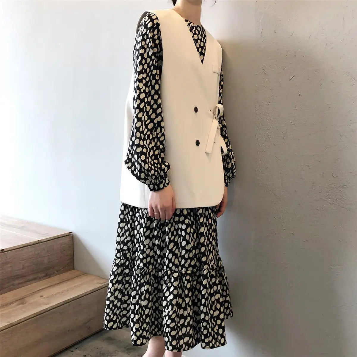 Women's Suit Vest 2025 Spring Autumn New Outerwear Briti Sle Loose plus Size Outerwear oulder Pad Vest Jaet