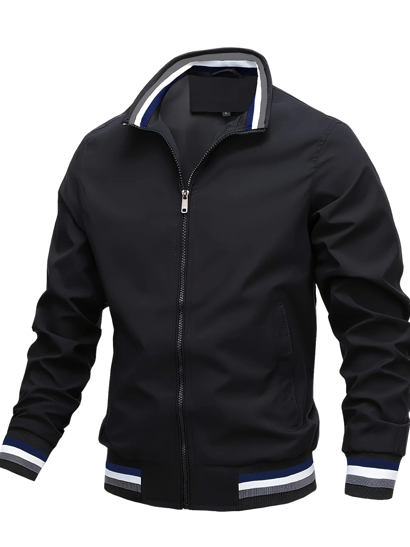 Men's Spring Trendy Stand-Collar Casual Jacket, Simple and Elegant, Highlighting the Charm of a Stylish Man