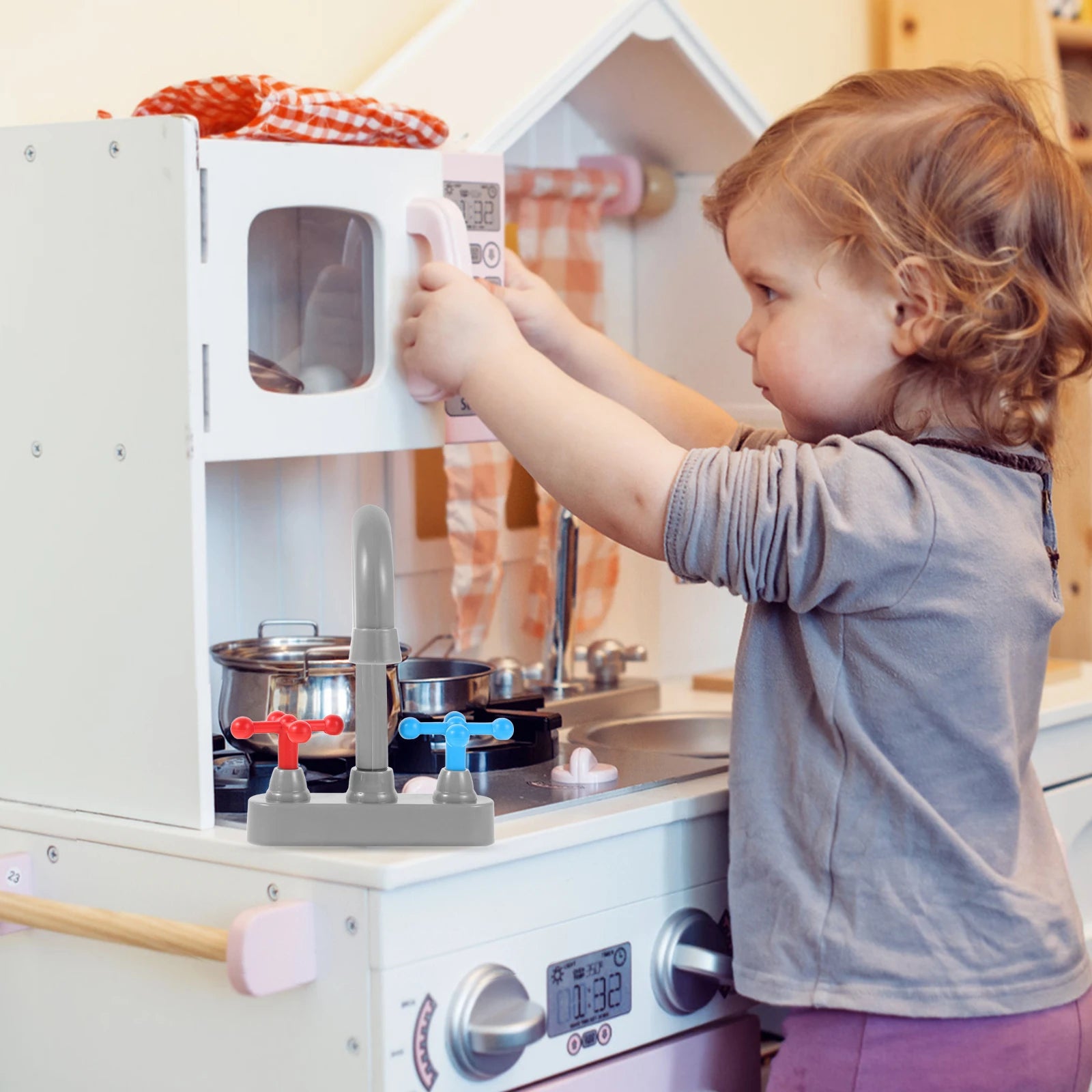 1 Set Mini Kitchen Sink With Faucet Kids Pretend Play Toys Realistic Washing Basin And Water Tap Molds Role Play Accessories