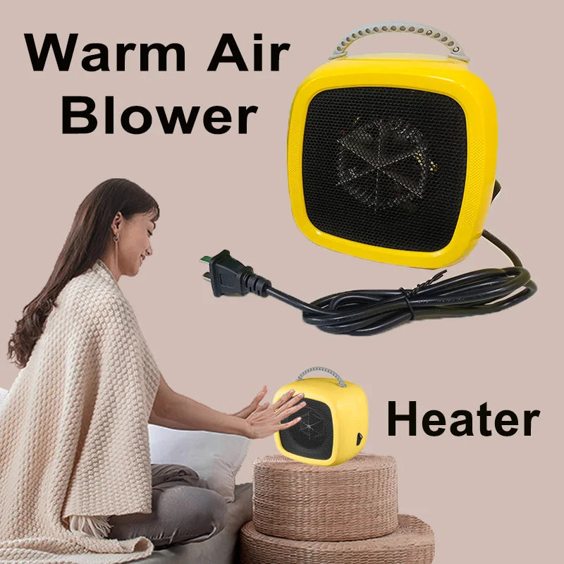 Mini Desktop Fan Heater Button Switch With Handle Household Small Heater Winter Heating Warmer Power Office Dedicated Heater