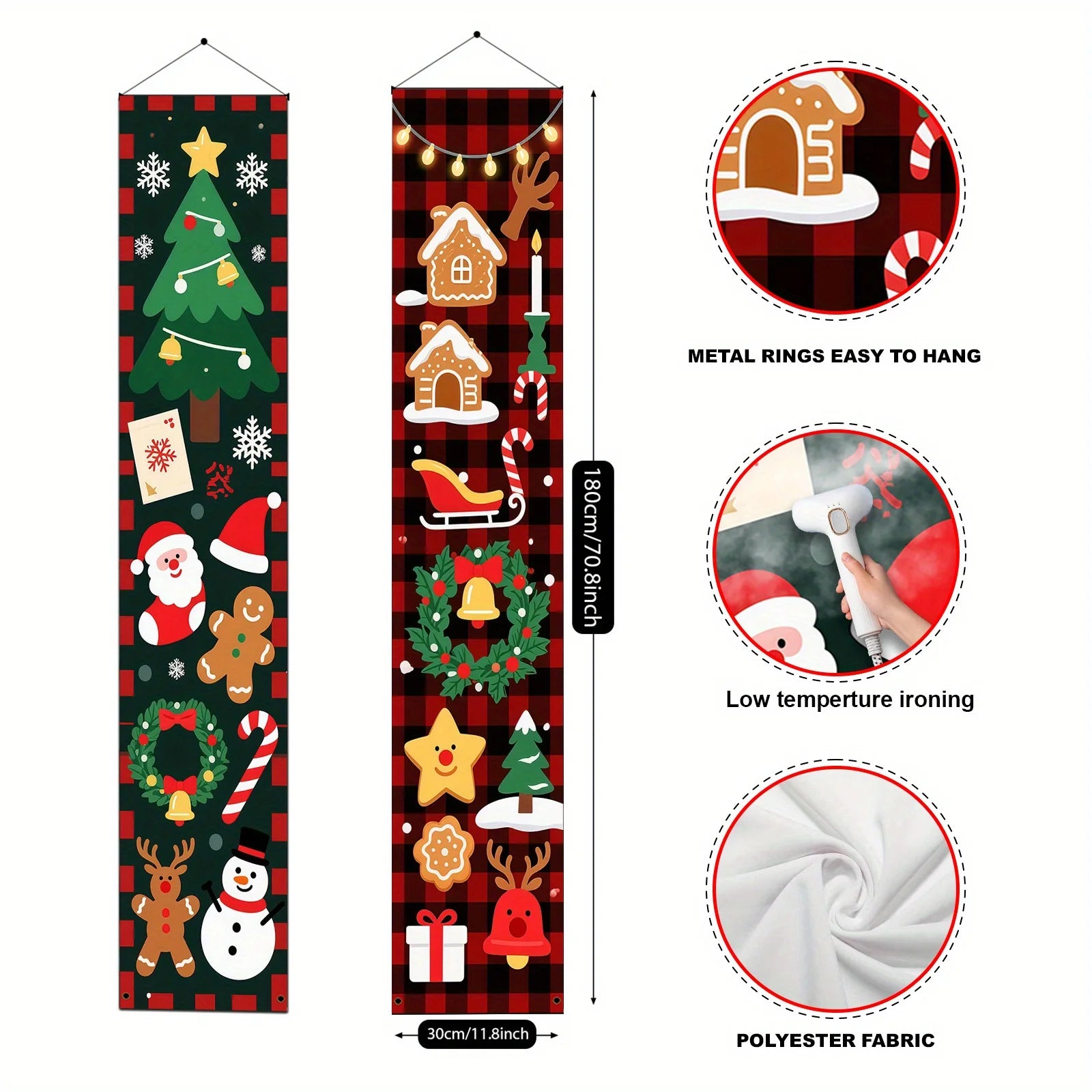 Christmas Couplets Door Decorations Santa Claus Gingerbread Man Snowman Festive Home Decoration Wall Art