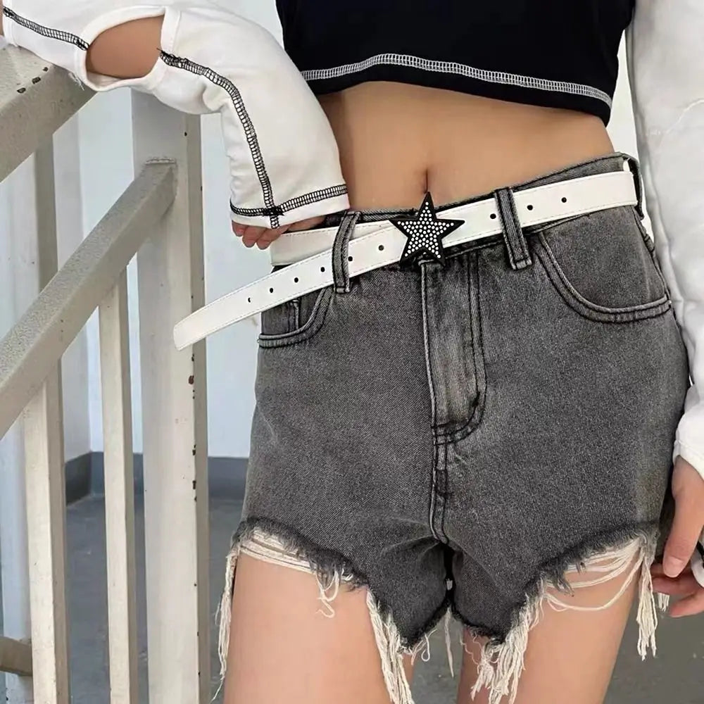 Accessories Alloy Width Waist Belt PU Leather Retro Women Waist Belt Adjustable Waistband Corset Belt Star Buckle Belt