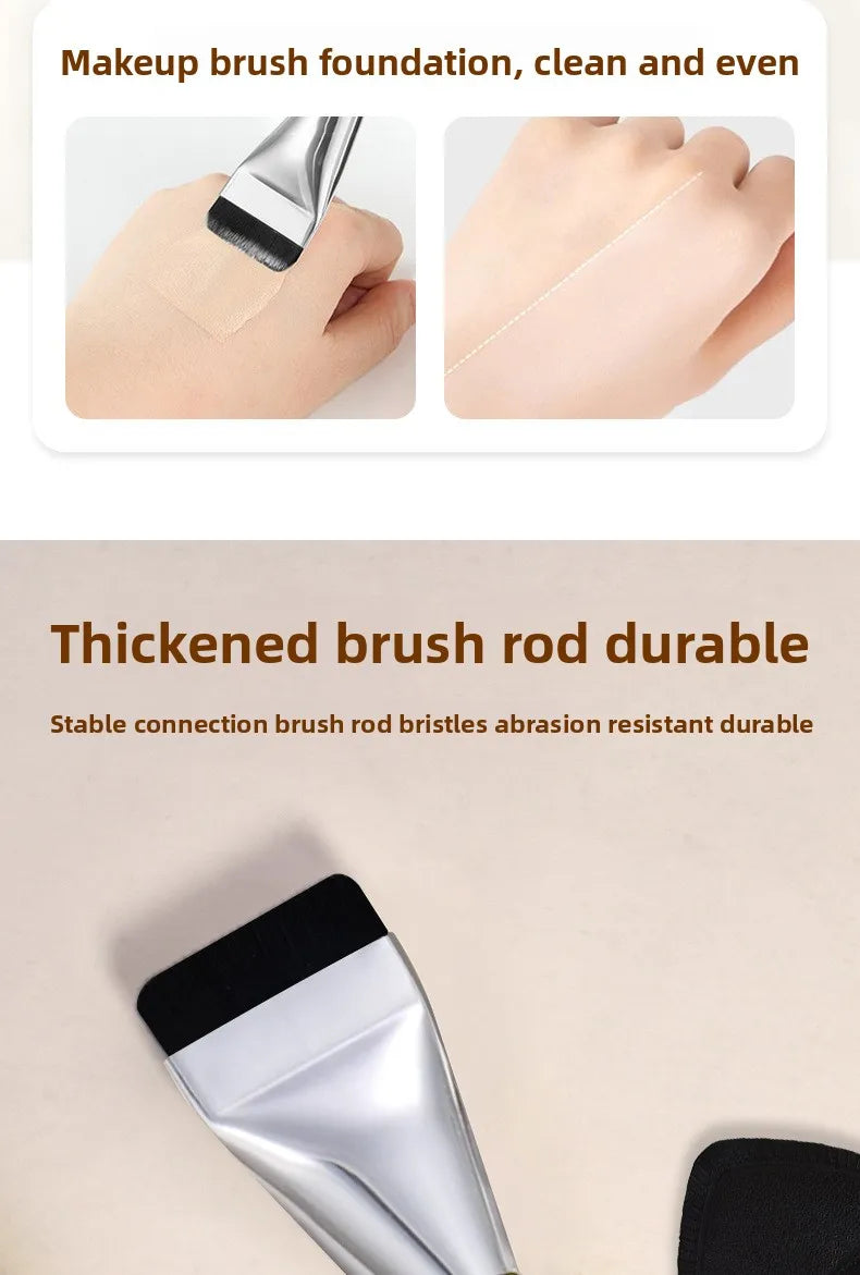 Ultra Thin Foundation Brush Makeup Mixing Palette with Spatula Flat Face Contour Brush Cosmetic Puff Blender Beauty Makeup Tools