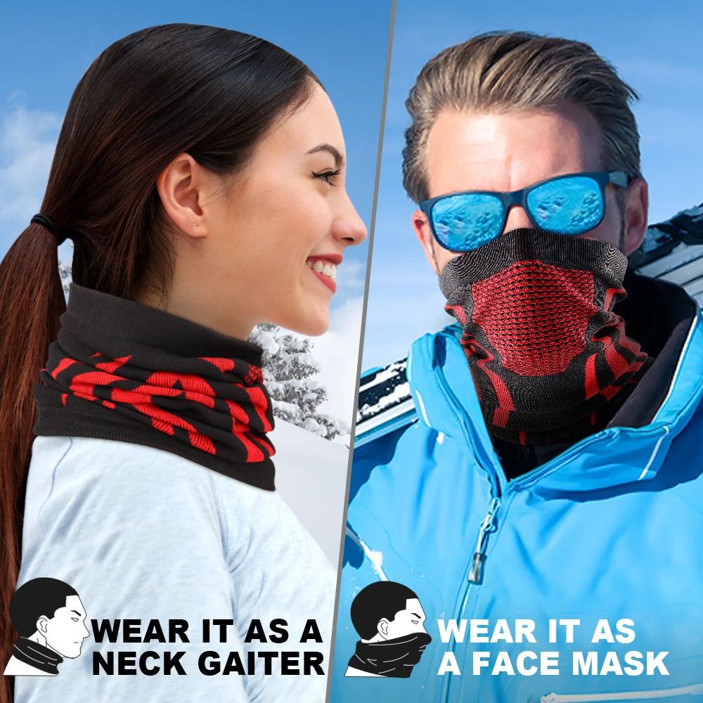 Winter Ring Tube Soft Bandana Mask Neck Gaiter Scarf Skiing Snowboard Windproof Half Face Cover Warmer Scarves Hood Women Men