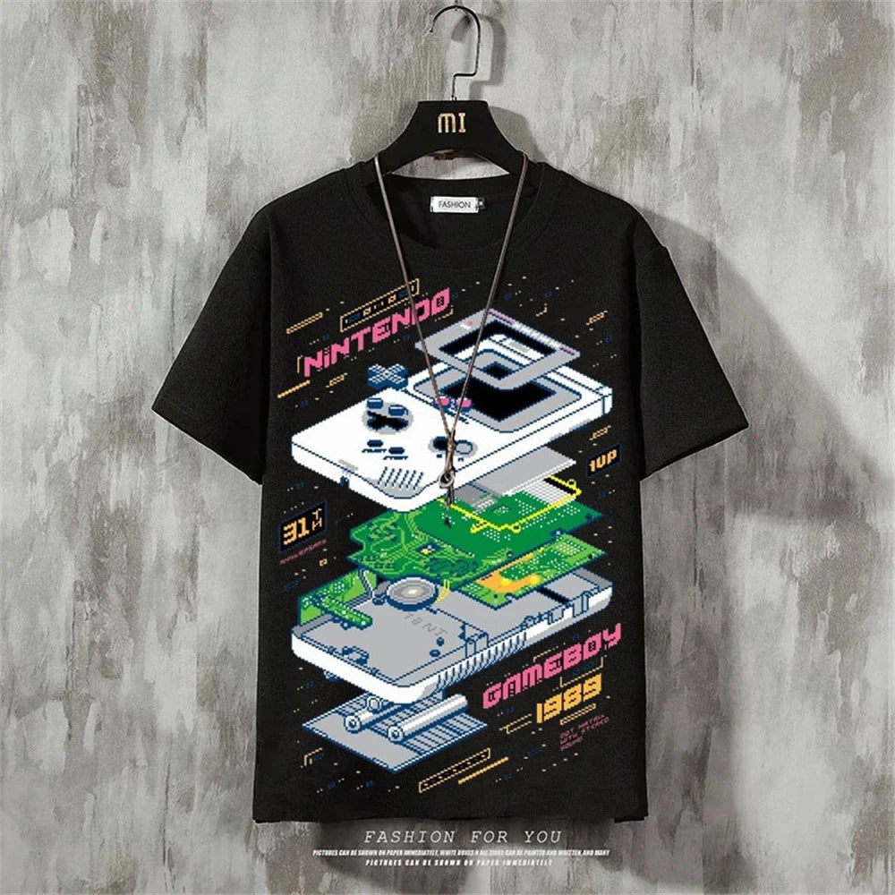 Anime Men's T-Shirt Retro Street Short Sleeved T Shirt For Men Casual 3d Print Summer Top Breathable Loose Men's Clothing