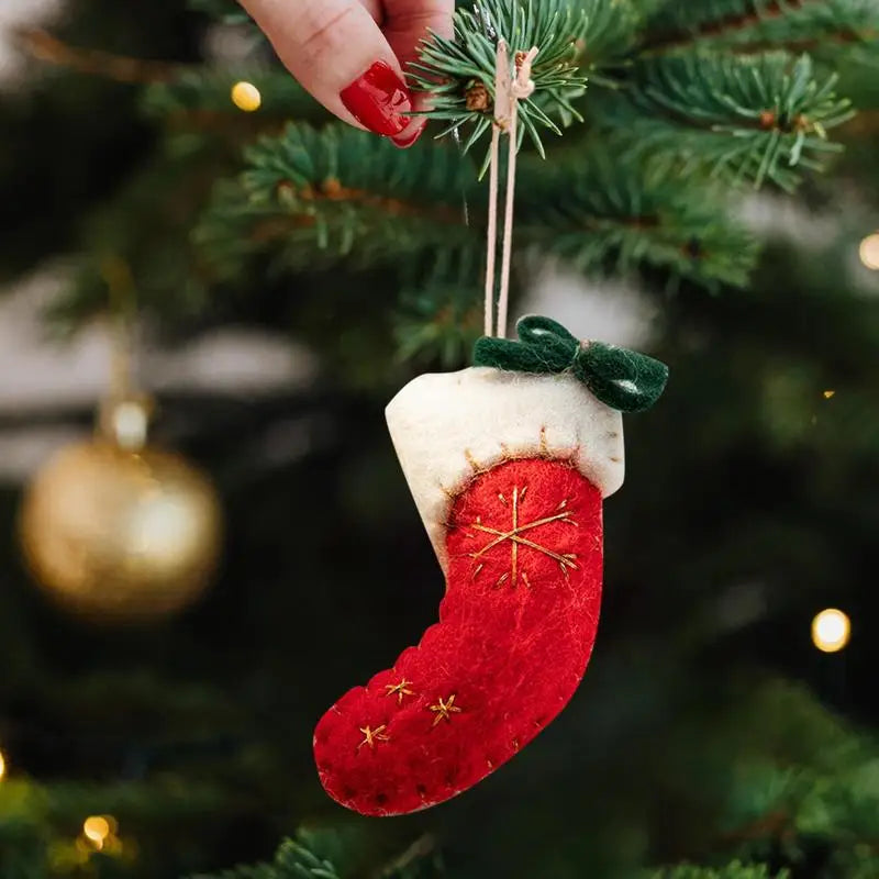 Christmas Felt Deer Pendant Xmas Tree Decorative Hanging Gingerbread Man Elk Decor 2024 Christmas Party Crafts Ornaments