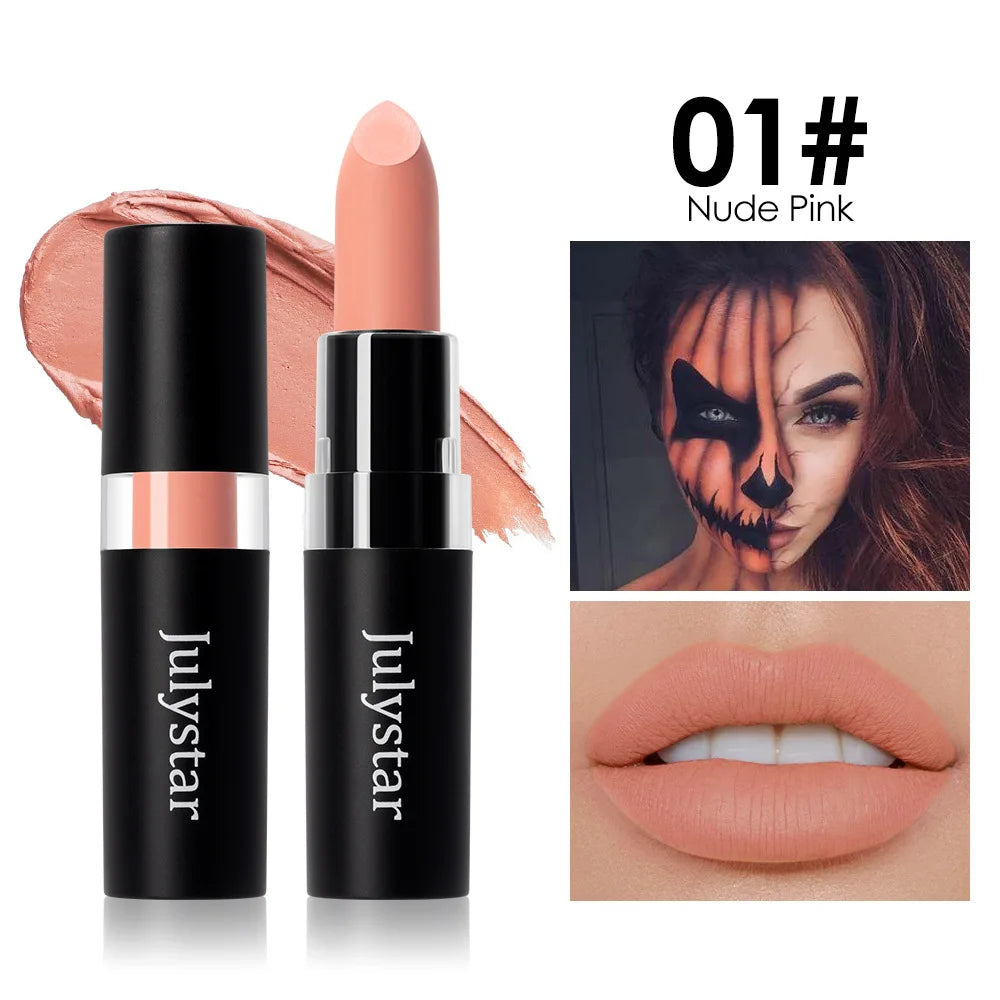 12 Color Halloween Makeup Kit, Face Body Paint & Matte Lipstick, Cruelty Free Lip Palette for Halloween Party Cosplay Costume