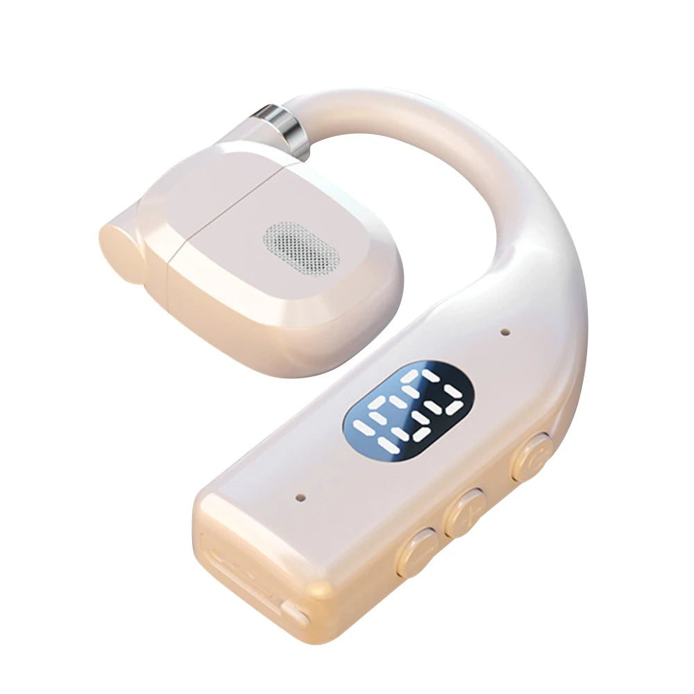 LED Single Earphones Long Standby Business Headphones Waterproof Mono Headset Outdoor Call Bluetooth 5.3 Wireless Earbuds