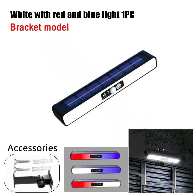 Powerful LED Solar Outdoor Led Courtyard Wall Lamp Rechargeable Human Body Induction Garden Terrace Garage Door Street Lighting