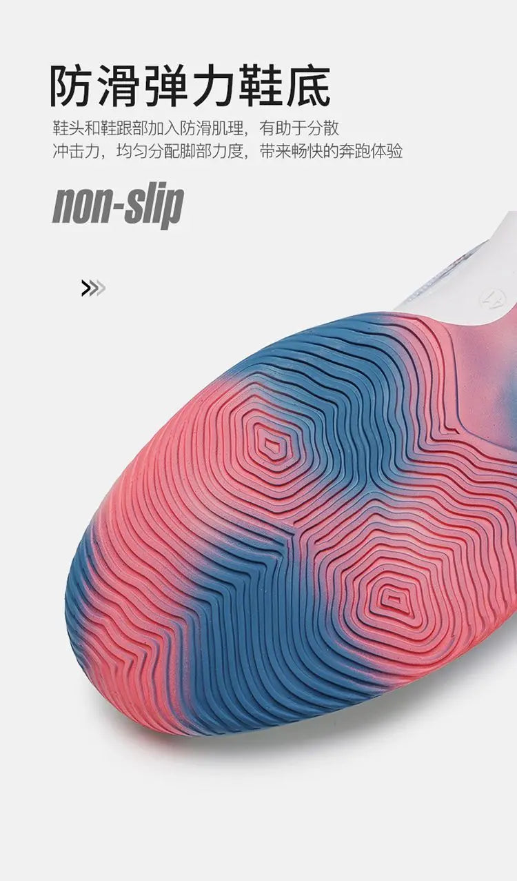 Couple Basketball Shoes Men High Top Sports Wear Resistant Air Cushioning Shoes Athletic Boots Comfortable Breathable Sneakers