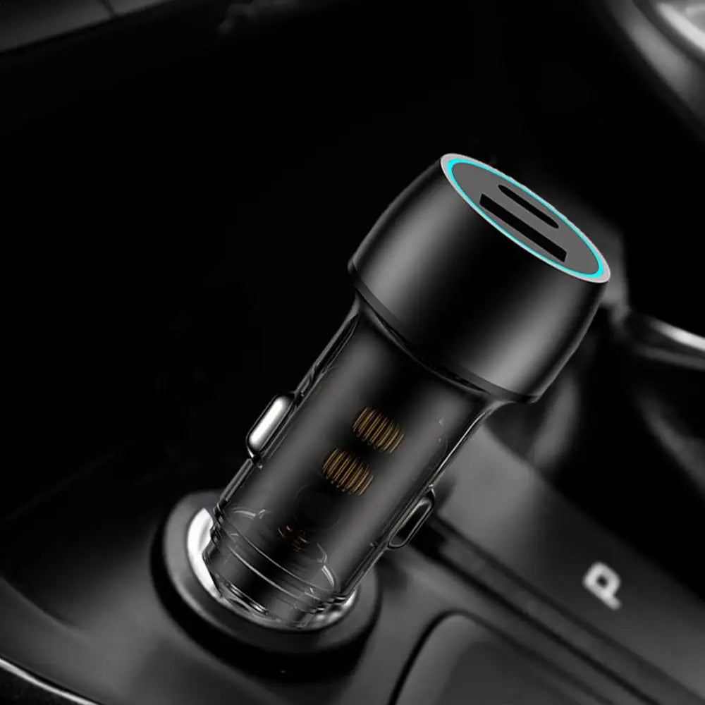 Metal 48w Car Charger Fast 48w Charger Adapter Double Type-C And USB-A Port 48w Cell Phone Car Charger For Cars Trucks Suvs Auto