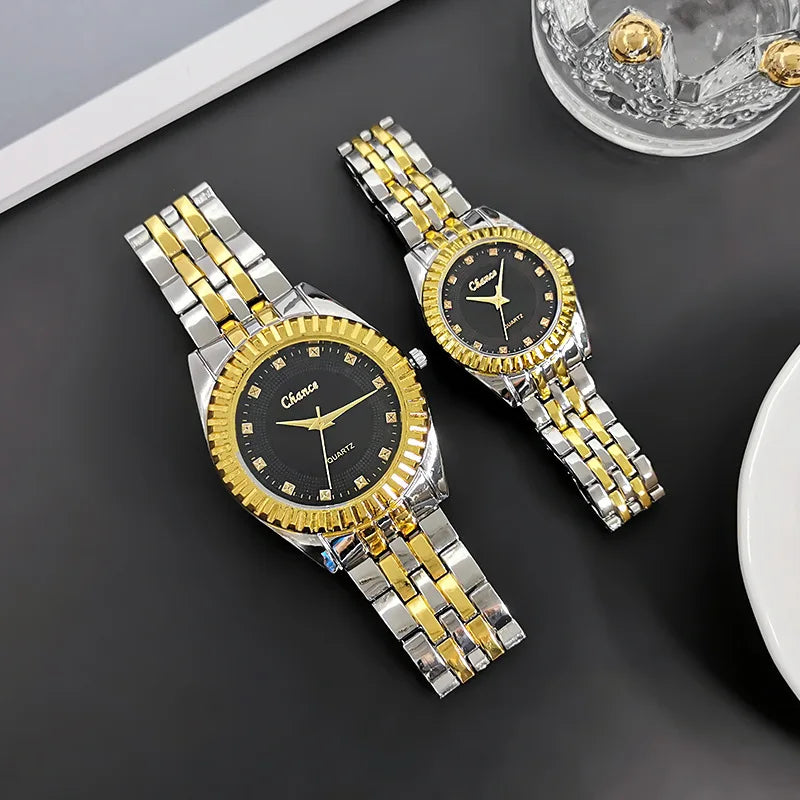New Top Couple Watches Man Luxury Famous Lover's Watch Woman Casual Stainless Steel Watches For Women Relogio Feminino For Gifts