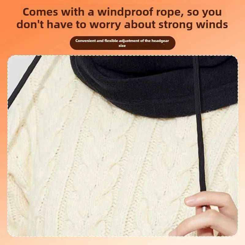 Winter Thermal Neck Warmer Outdoor Fleece Balaclava Scarf Skiing Face Mask Snood Hood Hat Windproof Keep Warm Cycling Cap