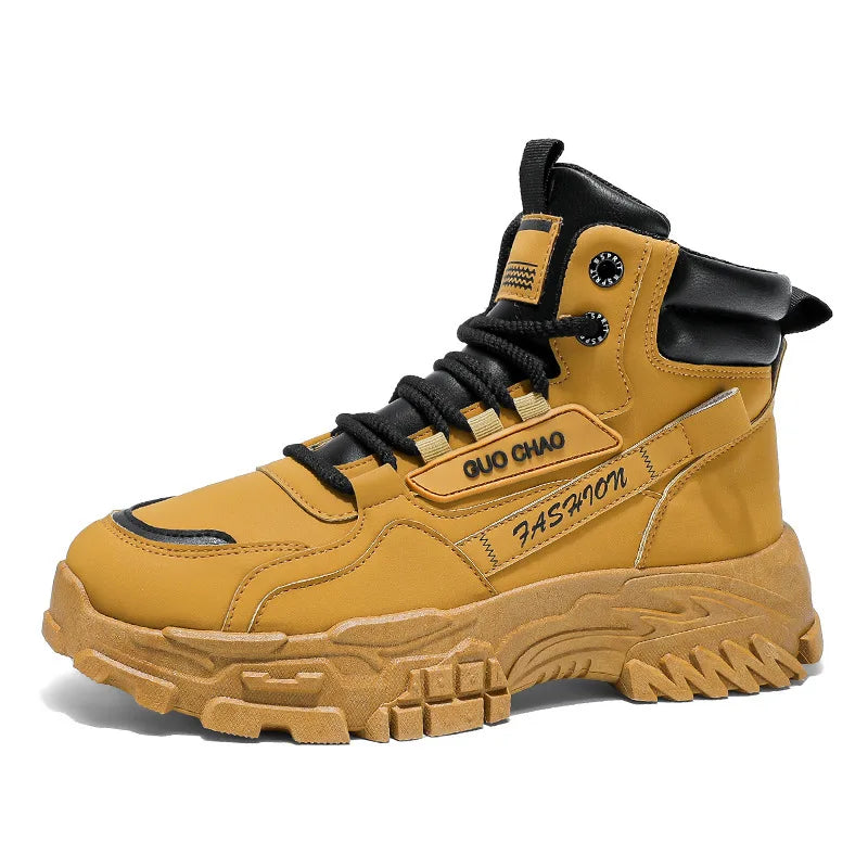 New fashionable and versatile work shoes, men's trendy and versatile thick-soled anti-slip casual boots