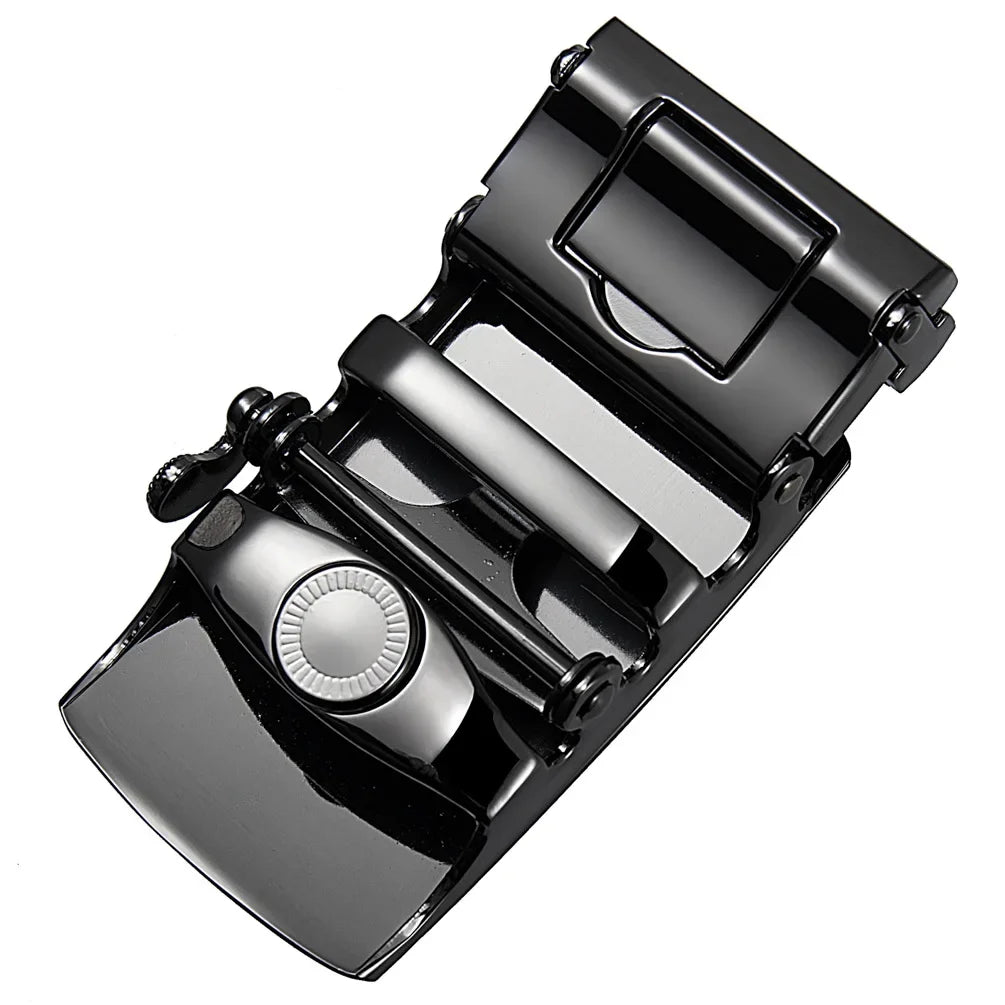 Men's Belt Buckle Accessories Business Ratchet Automatic Alloy Metal Buckle For 3.5cm Width Leather Belt Strap No Holes