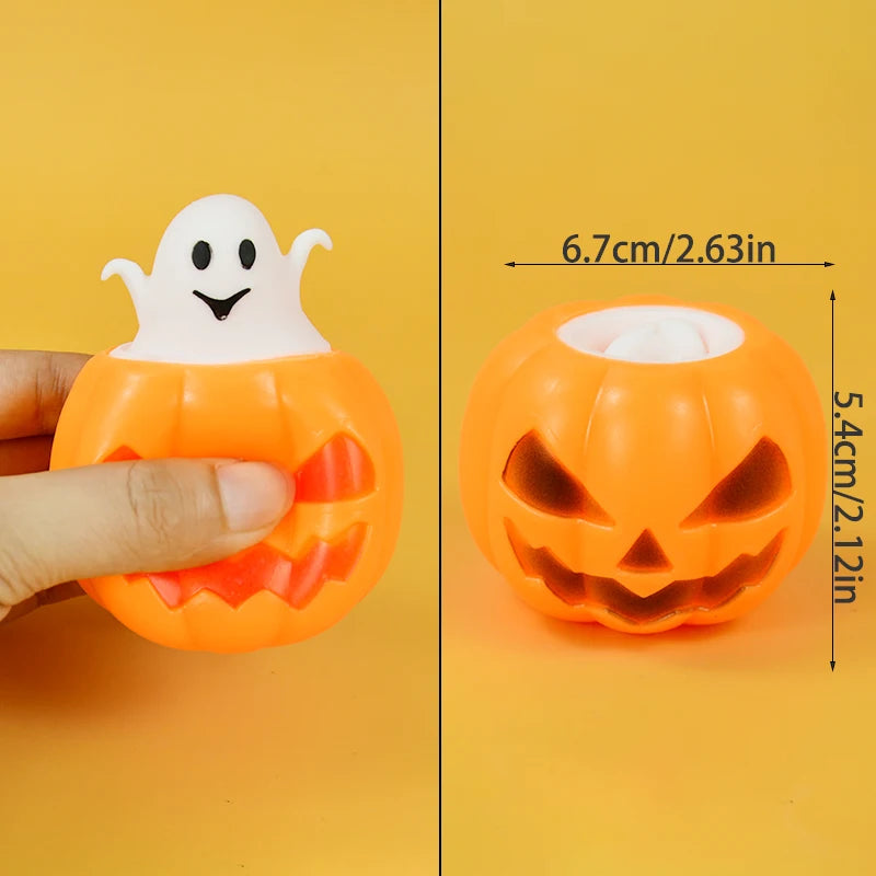 Halloween Pumpkin Relieves Stress Balls Squishy Skull Skeleton Squeeze Horror Toy Fidget Toys Halloween Party Kids Favor Gifts