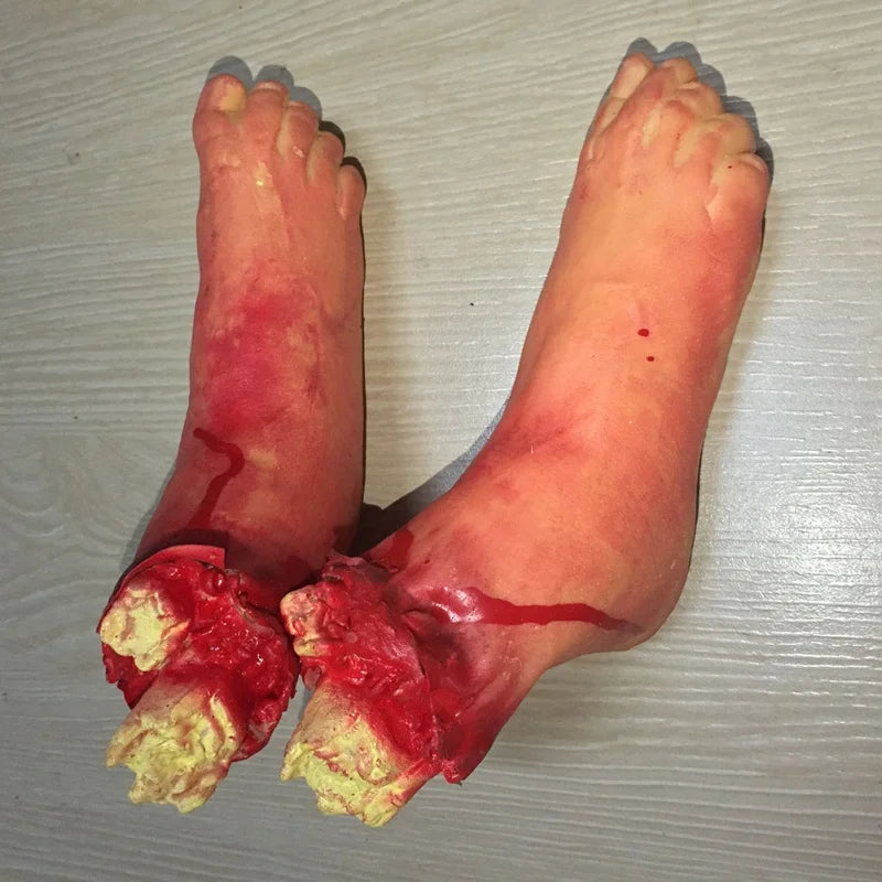 Halloween Props Horrible Blood Broken Fake Limbs Fingers Legs Arm Feet Latex Tricky Toys For Haunted House Decorations
