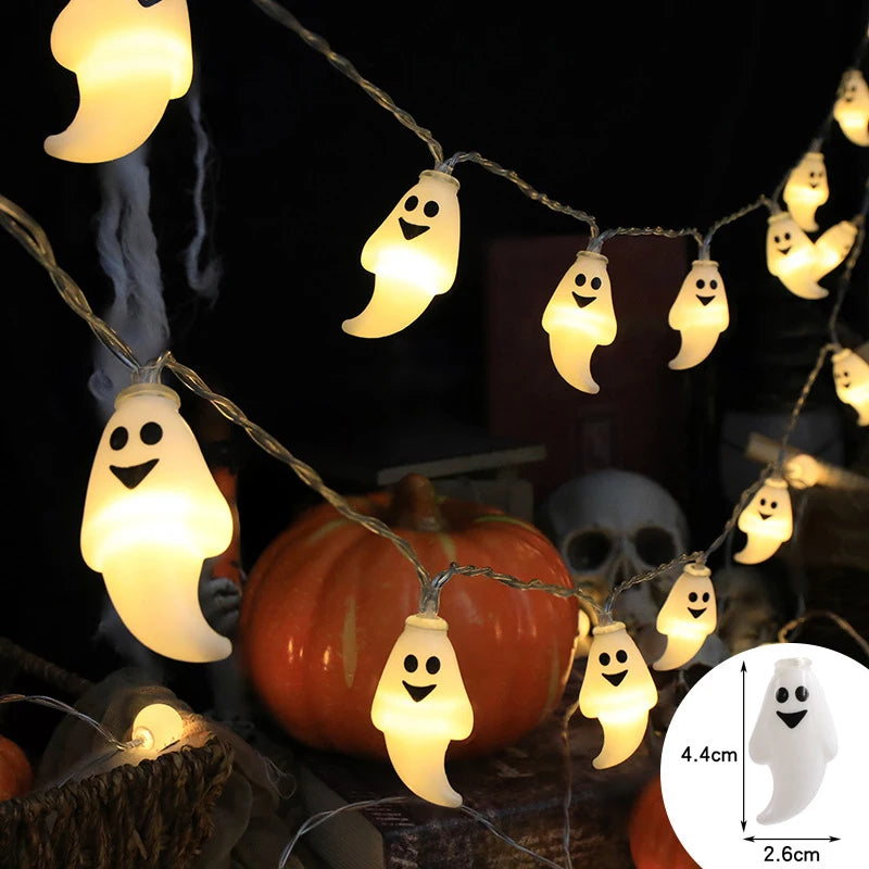 Halloween Decoration String Pumpkin Skull Head Eyeball Shaped Lamp String Trick Or Treat Lantern Horror Halloween Day Led Light
