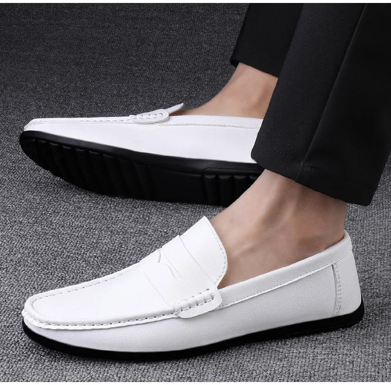 Shoes Men's 2025 Spring/Autumn New Casual Leather Shoes for Driving Flat Bottomed Man Shoes  Designer Loafers Men