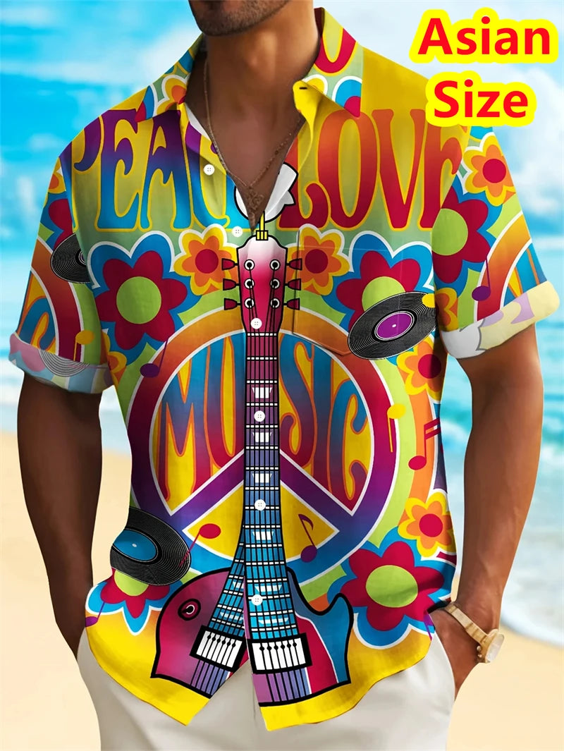 Abstract Men's Shirts Streetwear Beach Male Shirt Short Sleeve Cool Skull 3d Hawaiian Shirt Man 2025 New Tops Women Hip Hop Tops