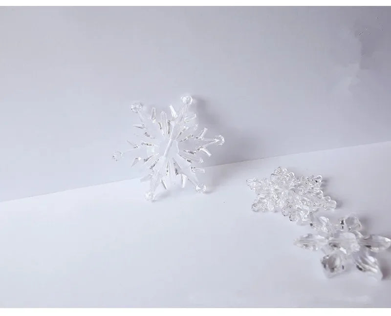 Christmas Decorations for Home, Snowflake Ornaments, Crystal Acrylic, DIY Bead, Curtain Decorative Craft, Party Decor, 10Pcs per