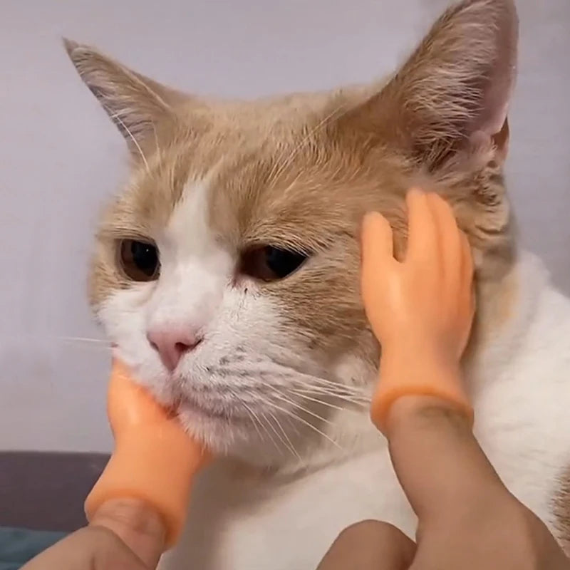 Adult Kid Novelty Toys Funny Mini Hands Creative Finger Fidget Toys Soft Small Hand Tease the Cat Pet Toy Halloween Gift