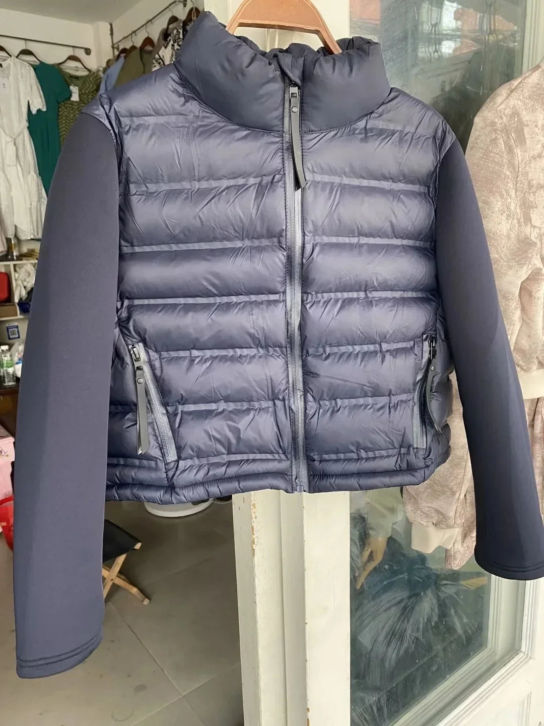 Winter Jackets For Women 2025 Black Spliced Long Sleeve Winter Women's Cold Coat Luxury Parkas Female New In Outerwear