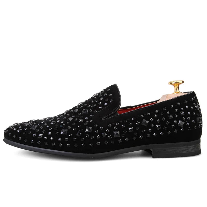 Men's Loafers Shoes Fashionable and Trendy Business Dress Shoes Sequin Design Men's Party Shoes