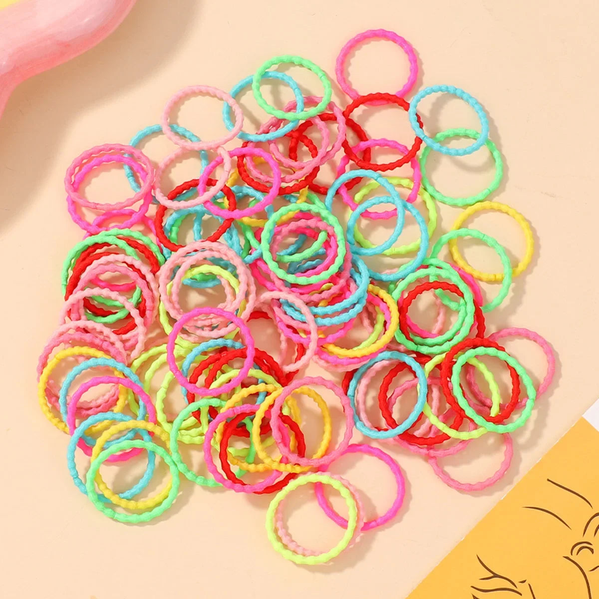 100/200Pcs Girls Colorful Hair Bands Set Nylon Elastic Rubber Band Children Ponytail Holder Scrunchies Kids Hair Accessories