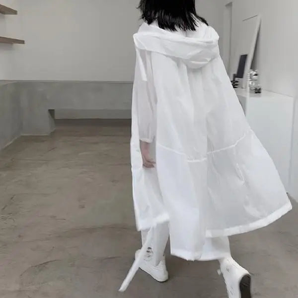 Jackets Women Hooded Chic Solid Breathable Casual Summer Simple Sun-proof Harajuku Long Style Streetwear Baggy Mujer Clothing
