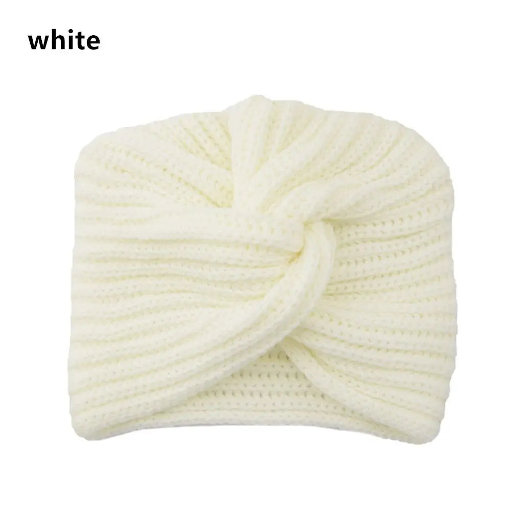 Autumn Winter Knitted Hair Accessories Croceht Beanies Twist Headwrap Hat Ladies Turban Women Felt Hat Head Wrap Caps