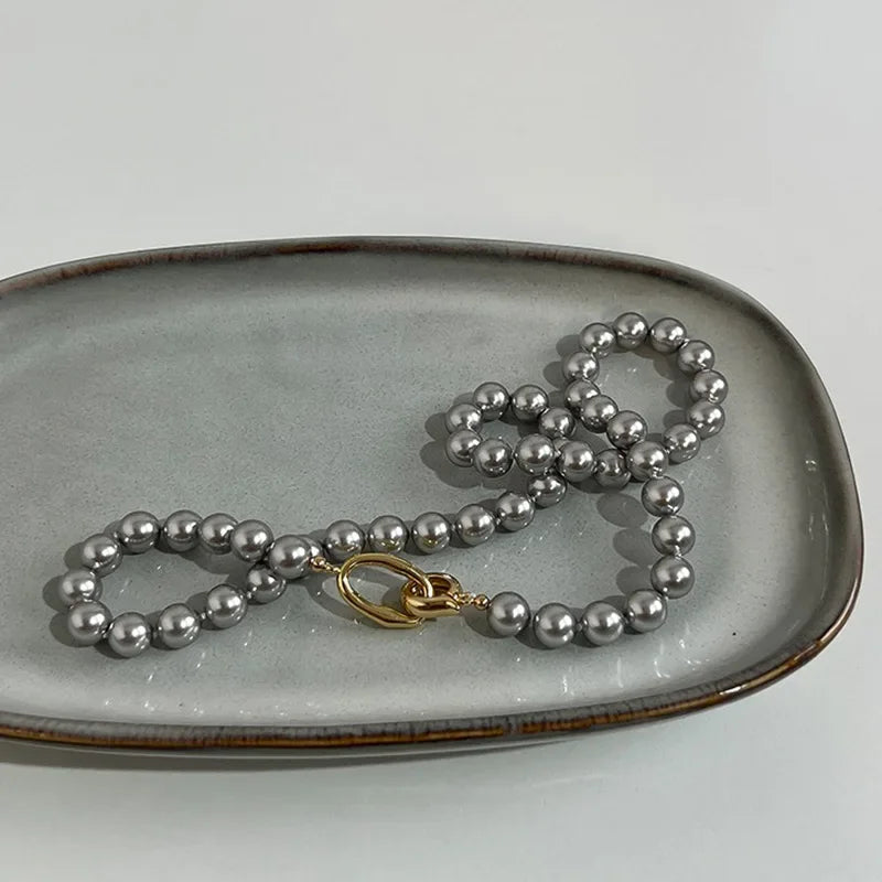 Modern Jewelry Elegant Temperament One Layer Bead Necklace For Women Female Gift Simply Design Accessories 2025 Trend New