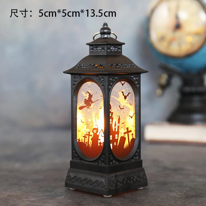 Halloween Decorations Pumpkin Castle LED Decorative Lamp Holiday Party Horror Props Candle Hanging Lantern Bar Garden Home Decor