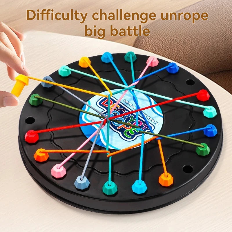 New Kid Rope Knots Puzzle  Board Game Color Line Twisted Connected Ropes Logic Thinking Table Game Parent Child Interactive Toy