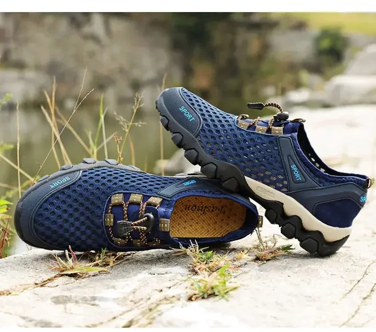 Men's Fishing Shoes Summer Casual Wading Shoes Thick-soled Non-slip Hiking Shoes for Men Breathable Tenis Barefoot Sneakers