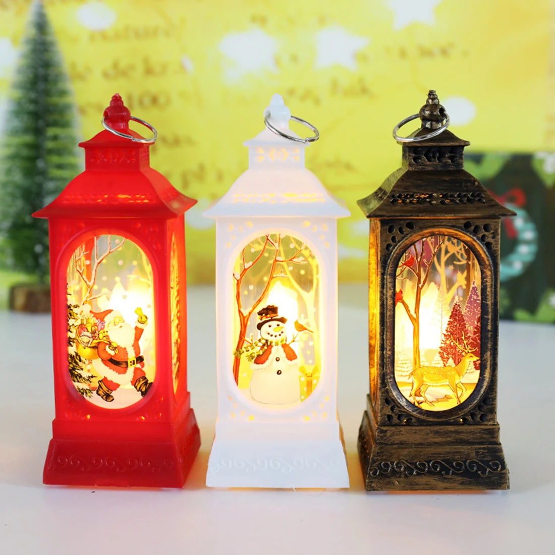 Christmas Wind Lamps Candelabra Lamps Night Light Old Man Snowman Decoration Desktop Decorations Christmas Decorations