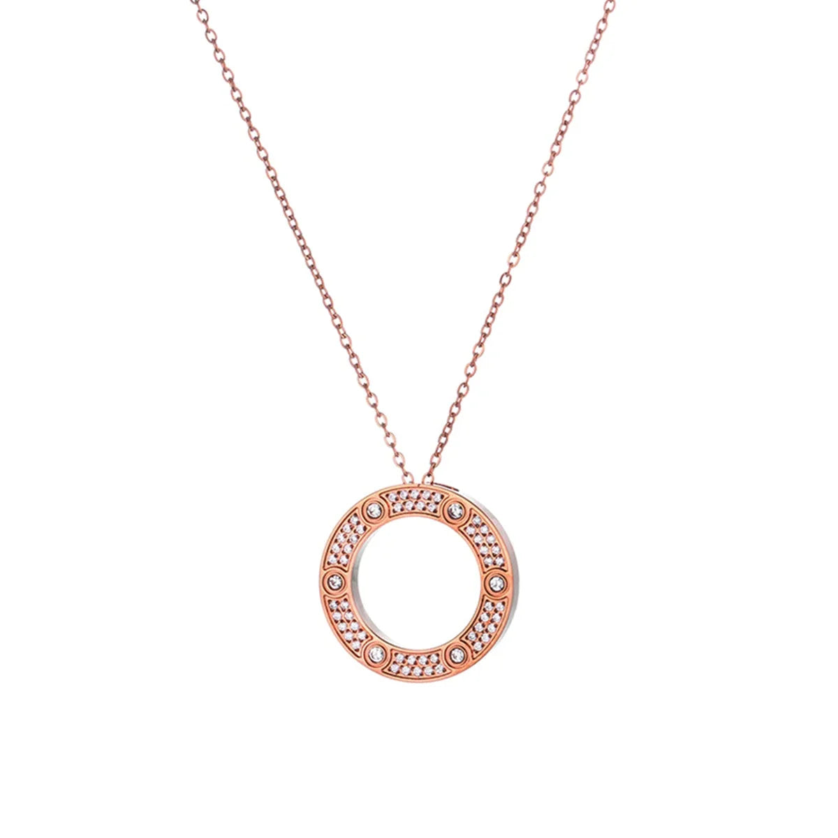 Fashion  Elegant Jewelry Crystal Circle Pendant Necklace  for Women Women Fashion Necklace Jewelry Gift