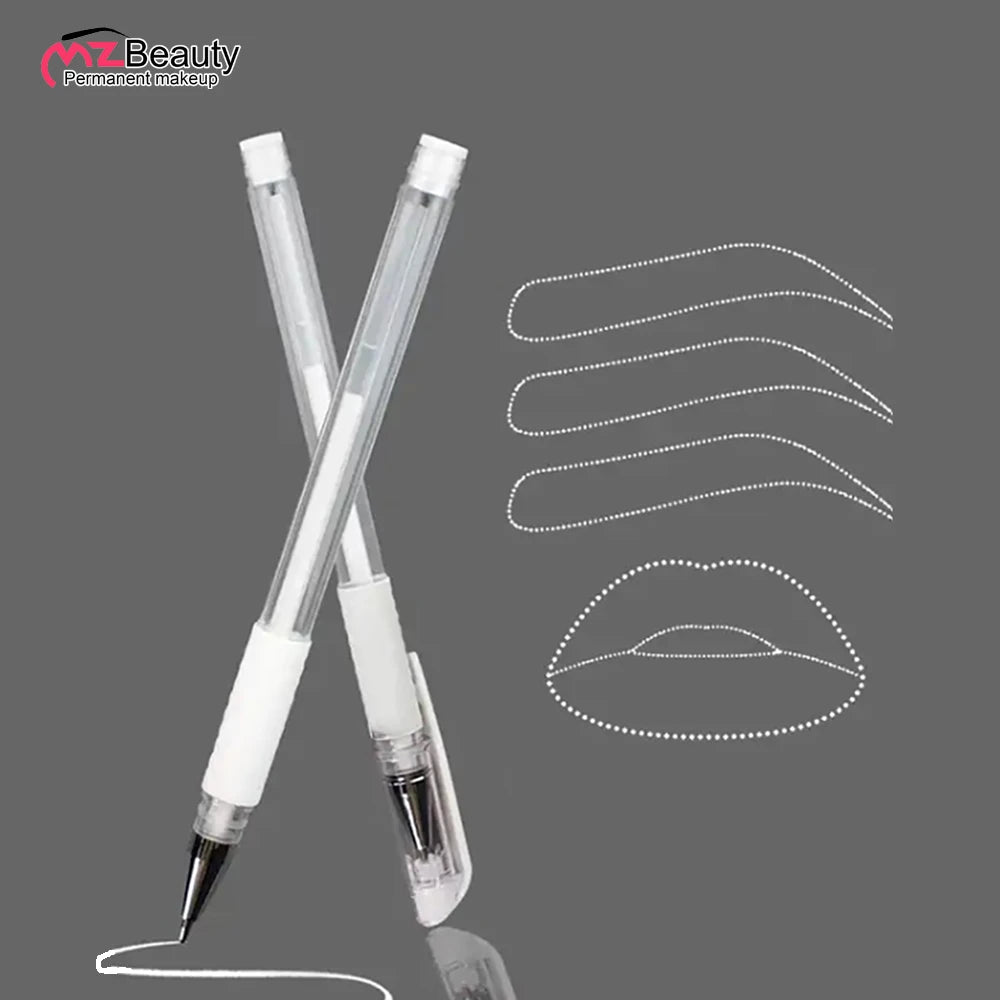 2PCS Eyebrow Marker Pen Microblading Surgical Skin Permanent Make up Supplies White Surgical Scribe Tool Tattoo Accessories Pens