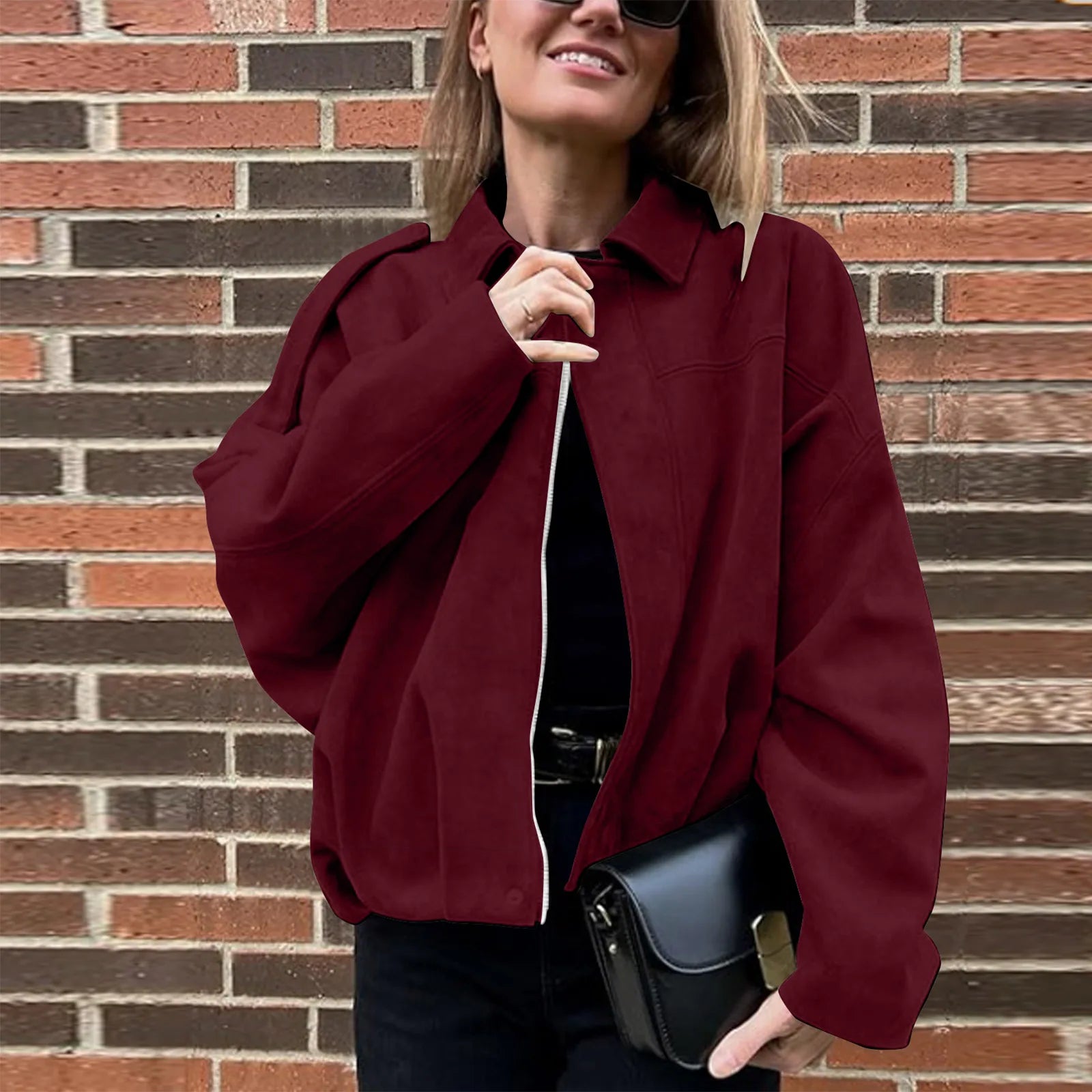 Women's Jackets Coat Fashion Turn-down Collar Long Sleeve Loose Coats Vintage Female Outerwear Chic Street Youth Jackets Tops