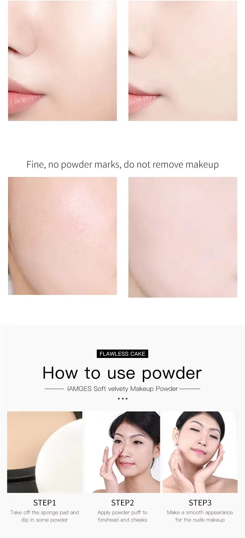 3 Colors Make Up Face Powder Brighten Oil-control Waterproof Nude Makeup Pressed Powder Foundation Makeup Base Cosmetics